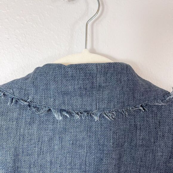 CLASSIQUES ENTIER Blue Blazer with Fringe Size Small - Picture 12 of 12